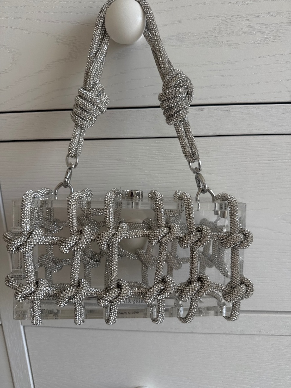 Cult Gaia Acrylic Bess Clutch $545 Clear/Silver